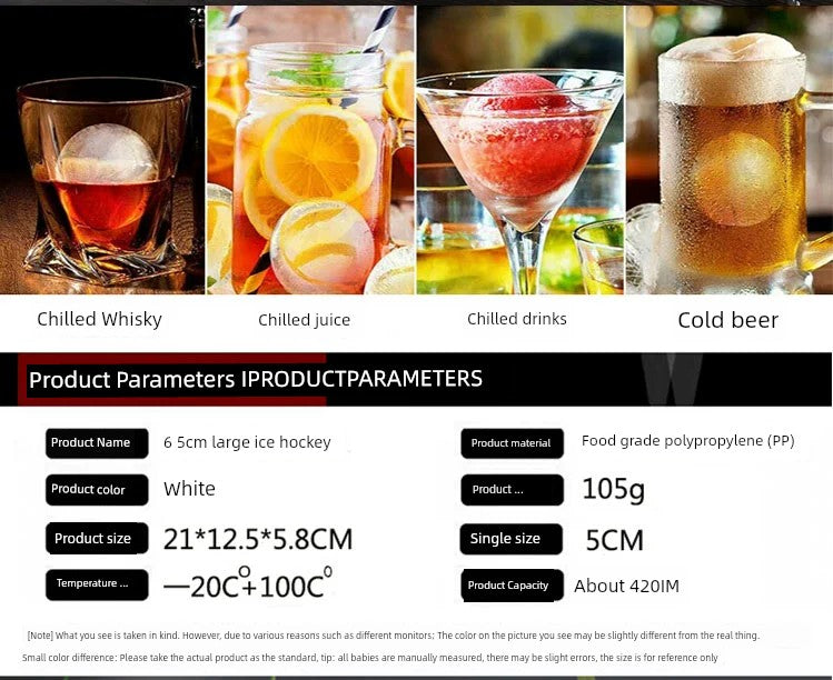 Plastic Whiskey Cocktail Large Ice Ball round Ball Ice Tray Creative Ice Ice Maker Bar Commercial Household Mold